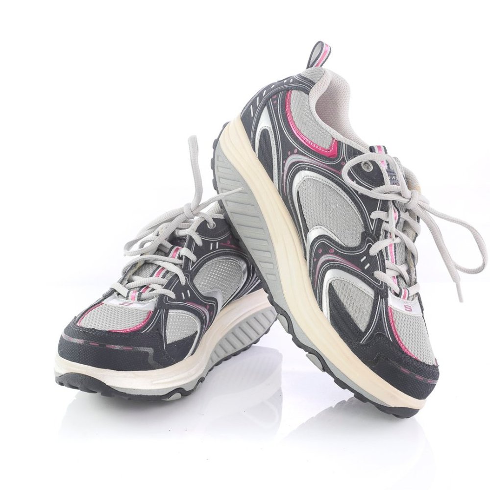 Skechers Shape-Ups Blue Silver Walking Sneakers
